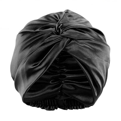 Twisted Silk-like Nightcap with 3D Pleated Design