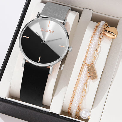 Two-color simple quartz watch
