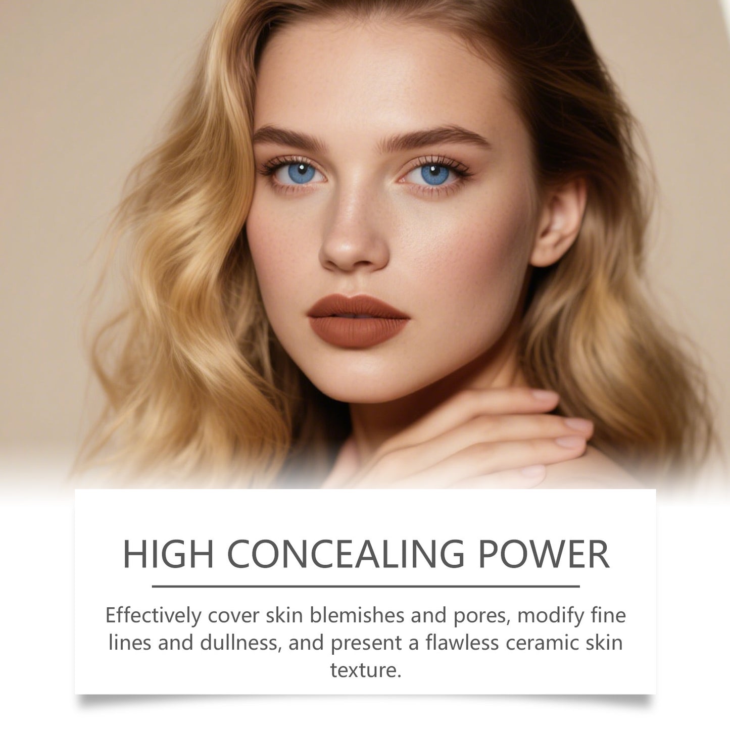 Two-in-One Color-Changing Matte Clear Powder Foundation Stick