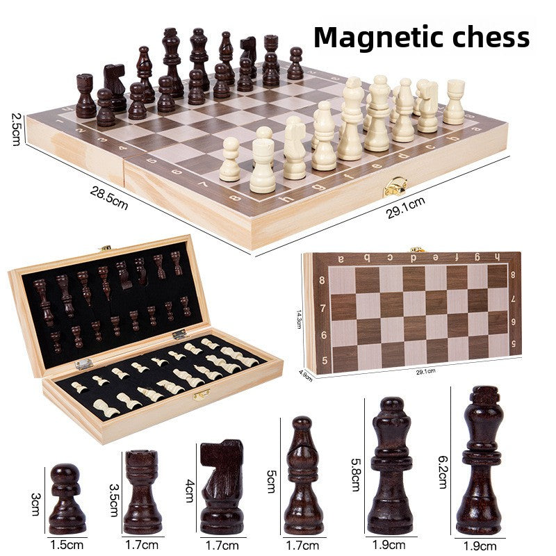 Two-in-one foldable magnetic chess set