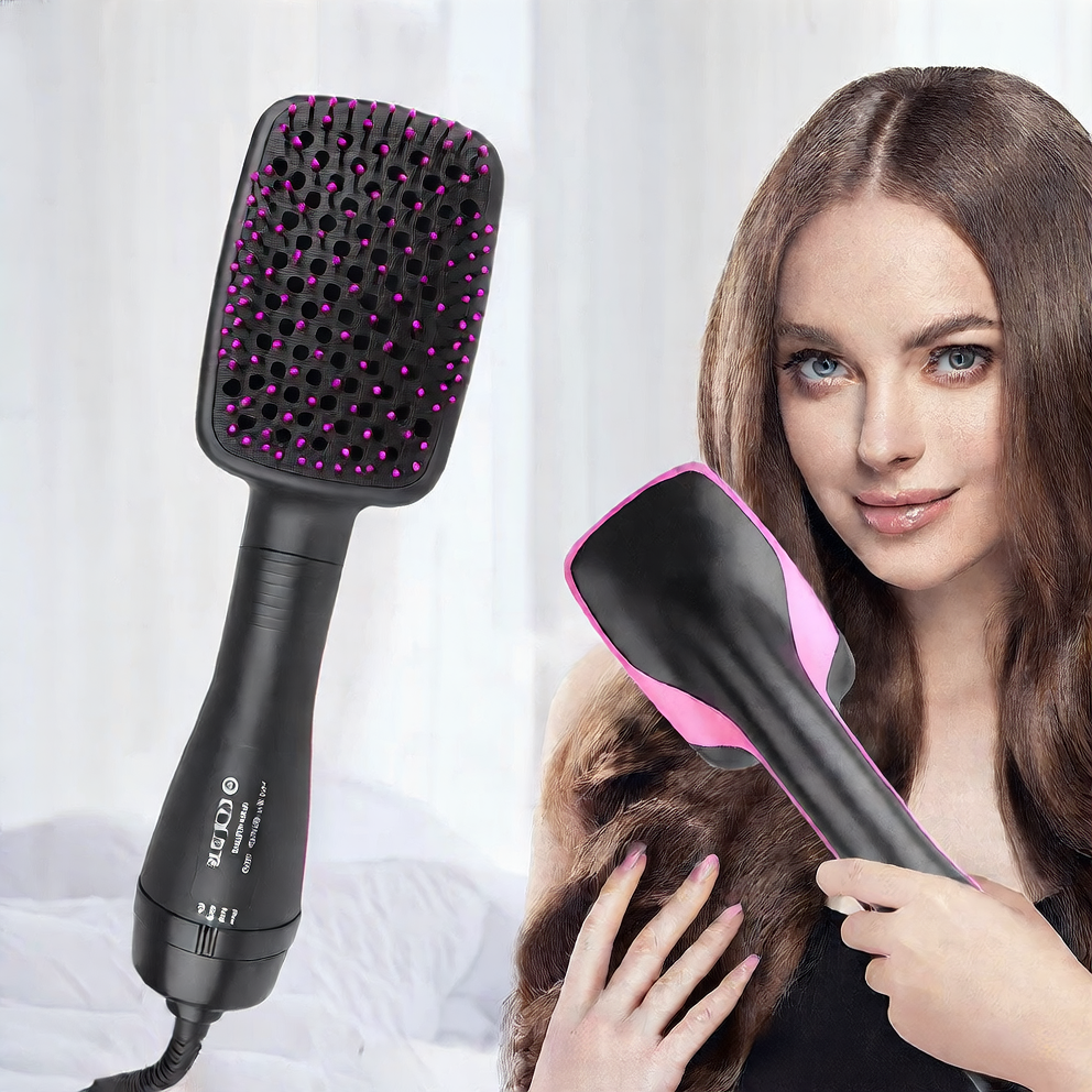 Two-in-One Hot Air Styling Comb for Straight and Curly Hair