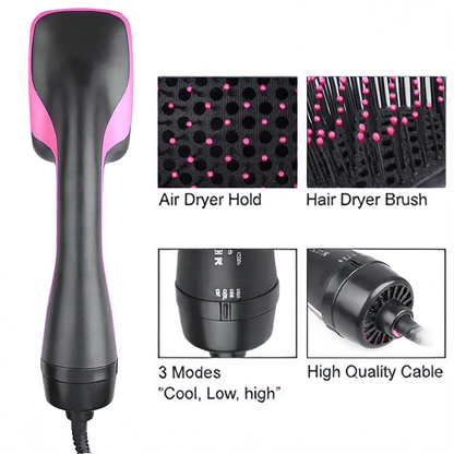 Two-in-One Hot Air Styling Comb for Straight and Curly Hair
