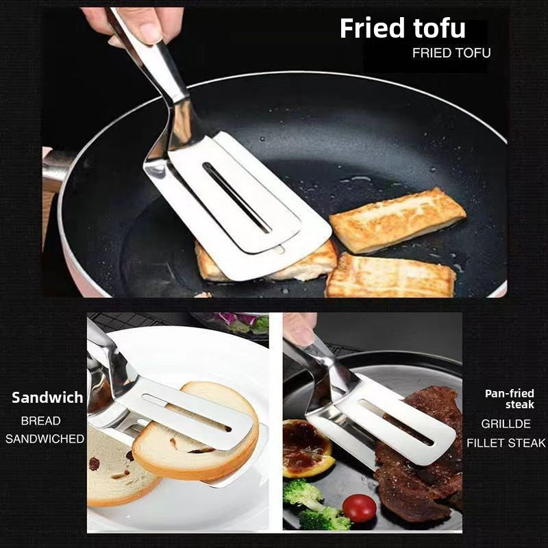 Two-in-one kitchen spatula and tongs