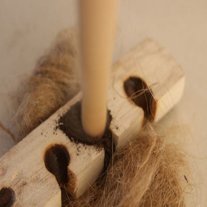 Two-person friction fire-making process
