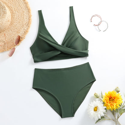 Two-Piece High-Waist Bikini Swimwear