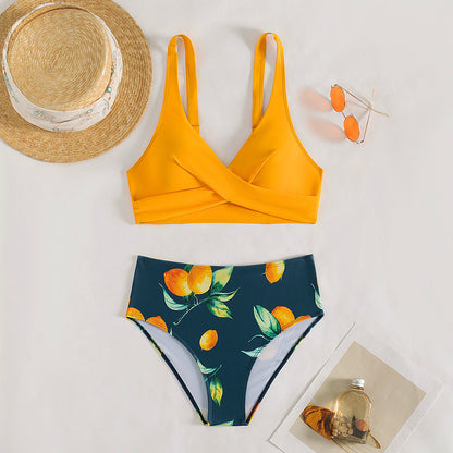 Two-Piece High-Waist Bikini Swimwear