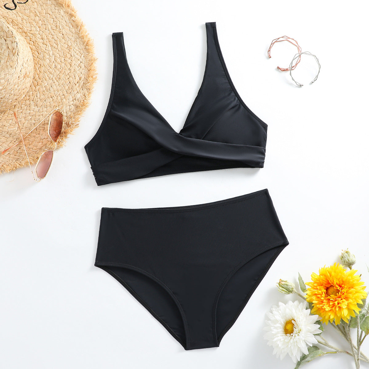 Two-Piece High-Waist Bikini Swimwear