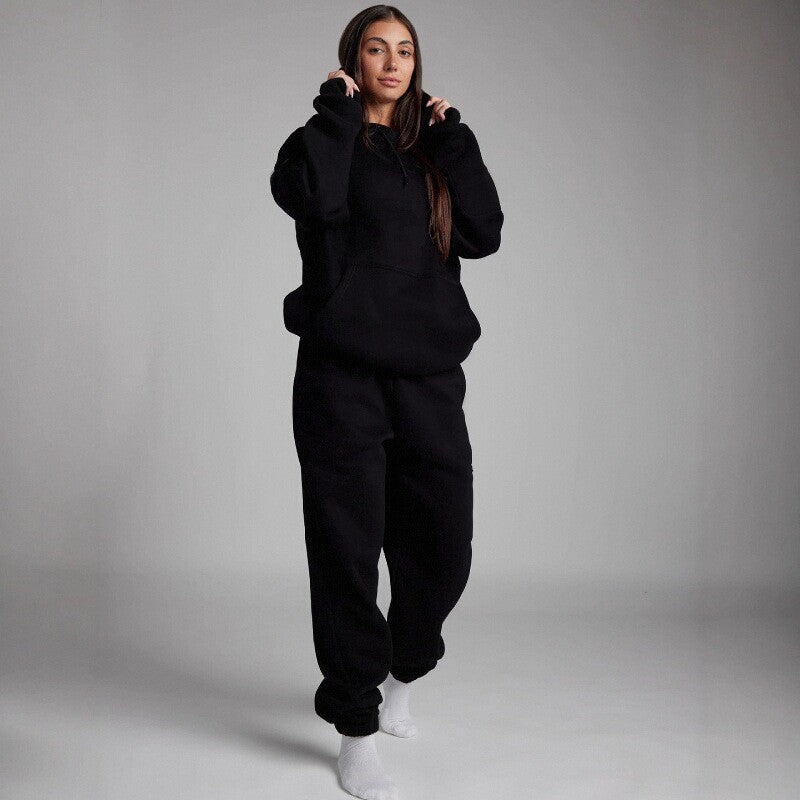 Two-Piece Hooded Sweatshirt and Pants Set