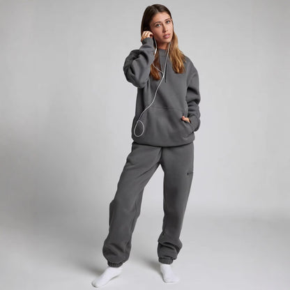 Two-Piece Hooded Sweatshirt and Pants Set