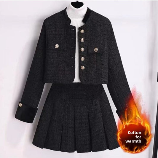 Two-piece set of pleated skirts