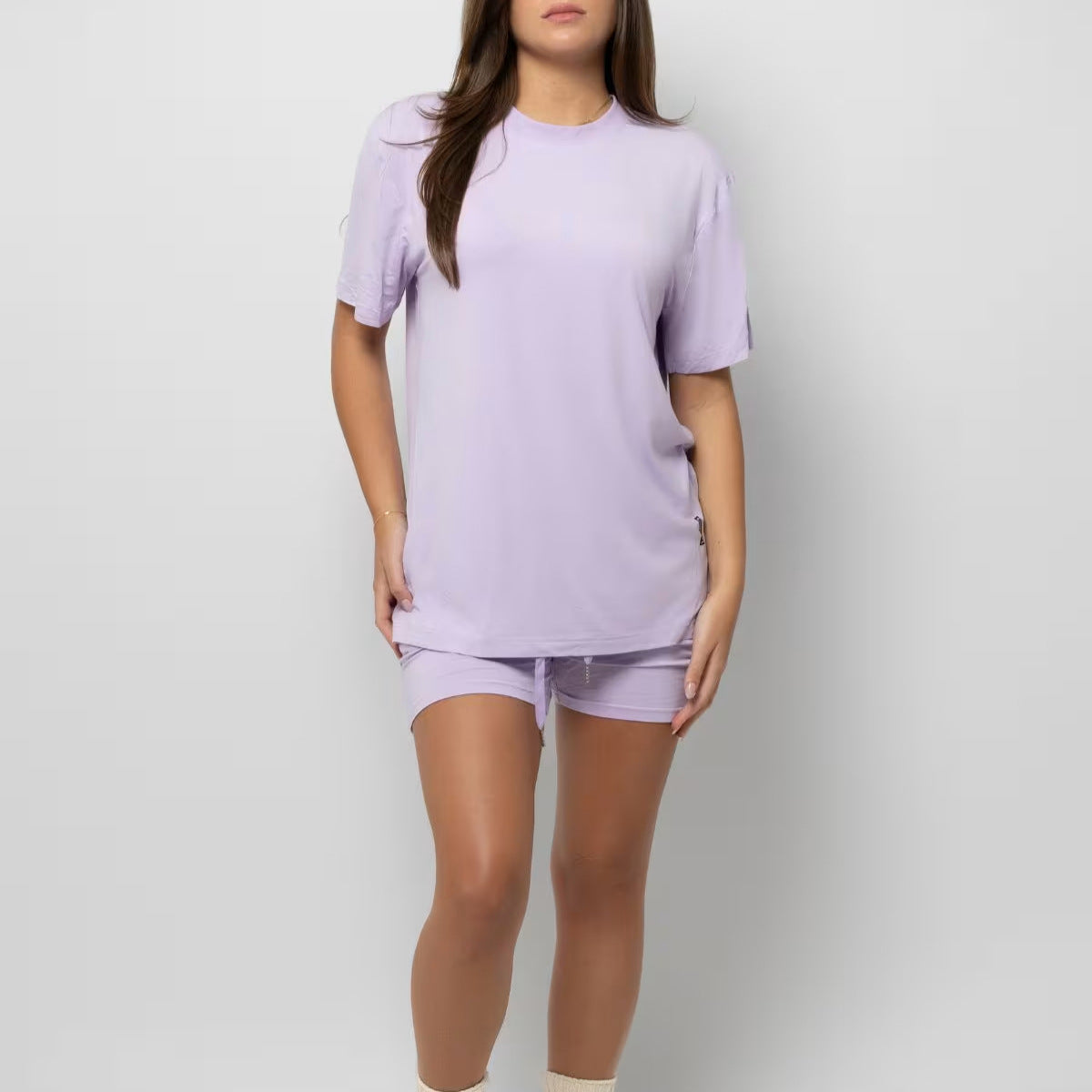 Two-piece short-sleeved home dress for ladies ‌