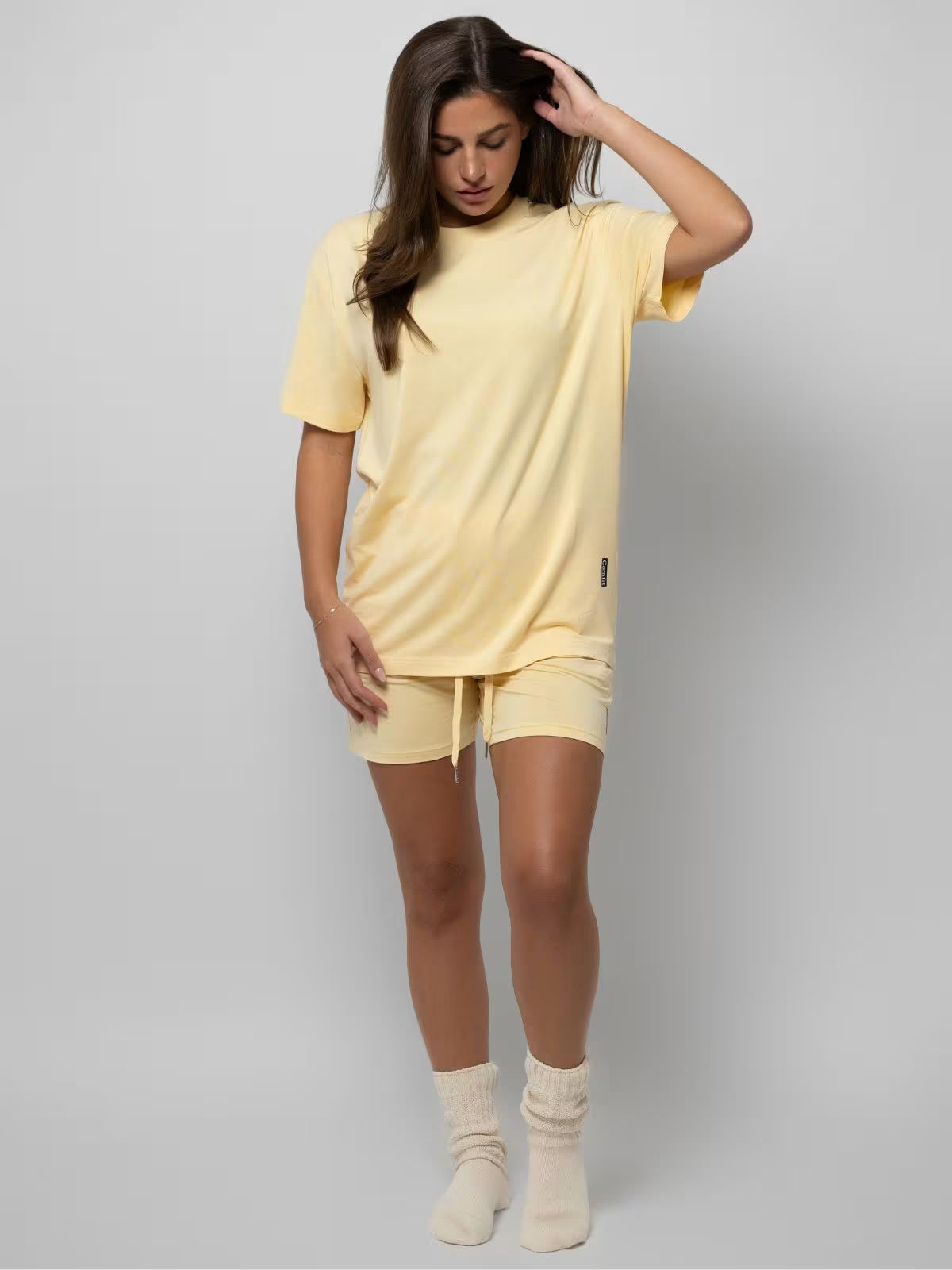 Two-piece short-sleeved home dress for ladies ‌