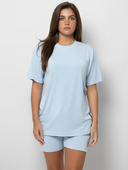 Two-piece short-sleeved home dress for ladies ‌