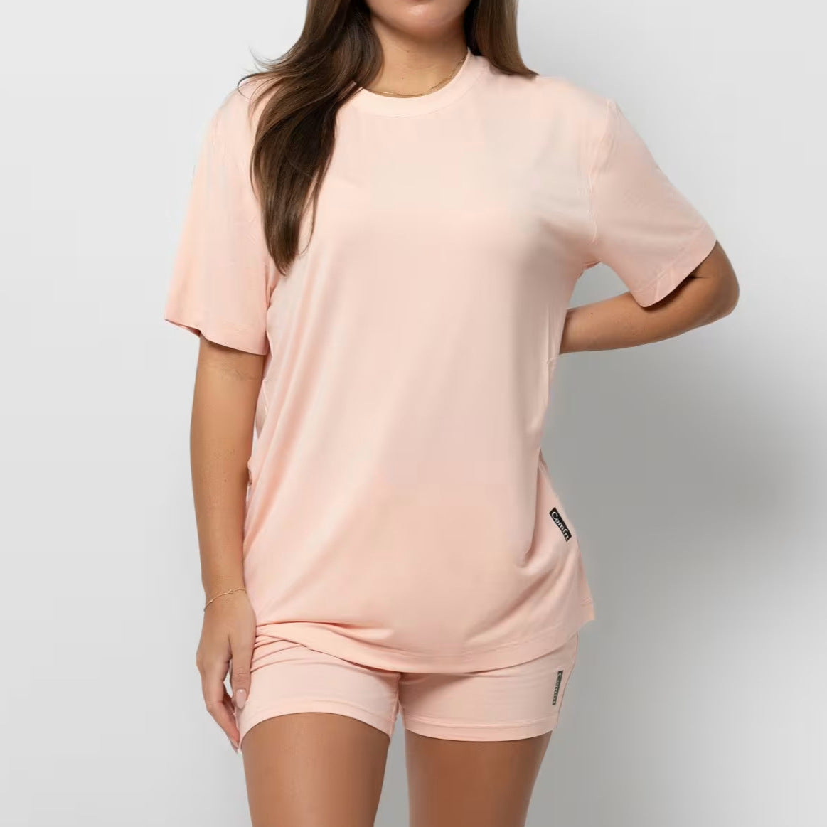 Two-piece short-sleeved home dress for ladies ‌