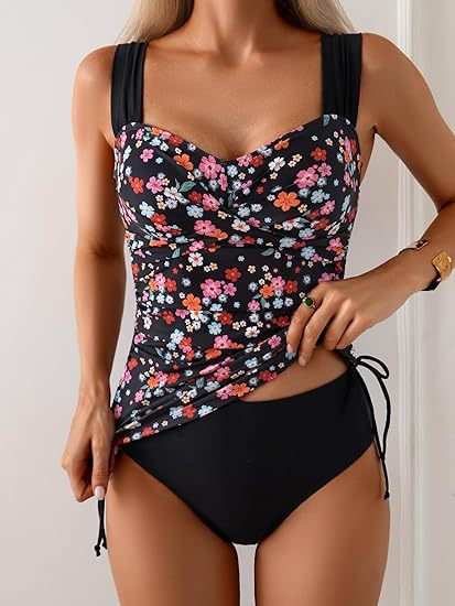 Two-Piece Women's Swimsuit with Floral Print