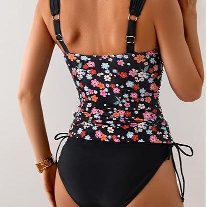 Two-Piece Women Swimwear Printed Strap Adjustable Swimsuits