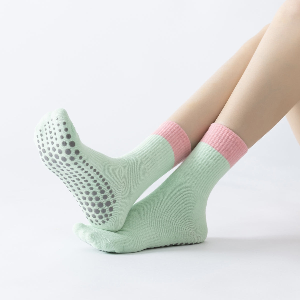 Two-Tone Stitching Yoga Socks Non-Slip Breathable