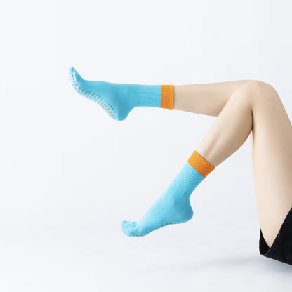 Two-Tone Stitching Yoga Socks Non-Slip Breathable