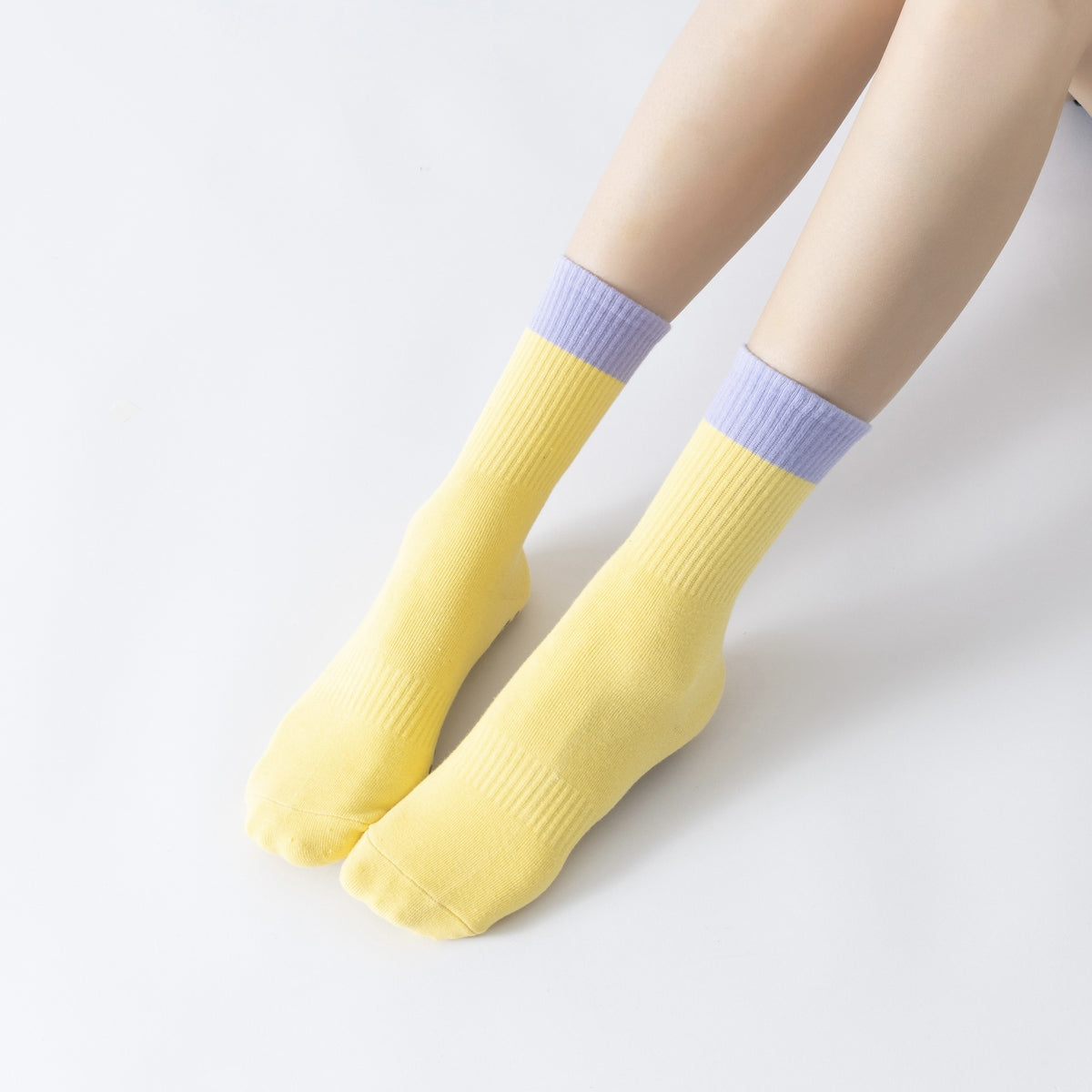 Two-Tone Stitching Yoga Socks Non-Slip Breathable