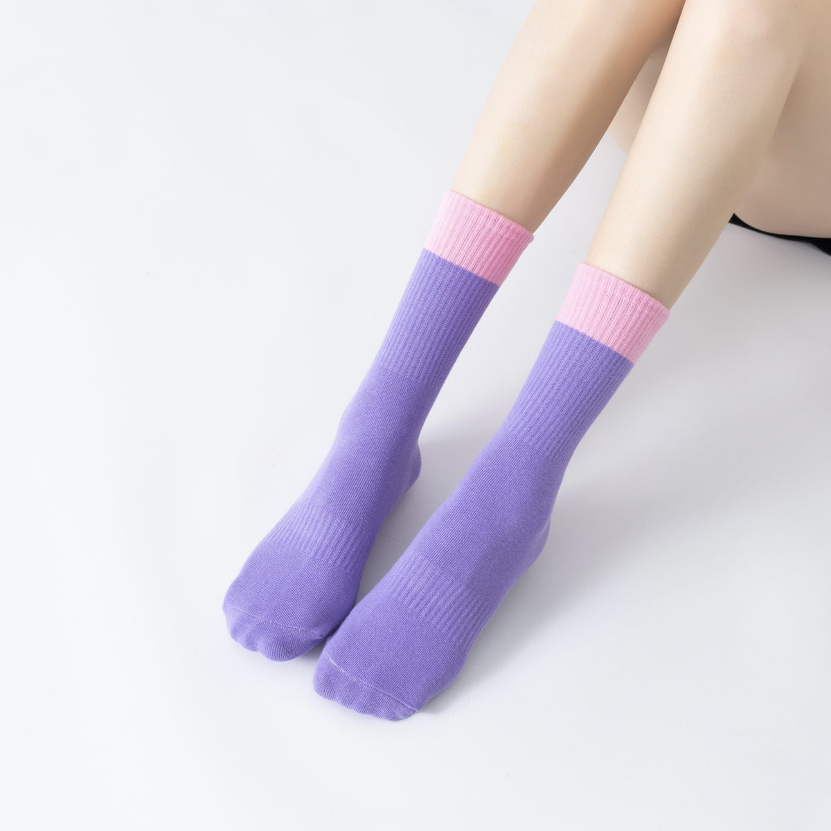 Two-Tone Stitching Yoga Socks Non-Slip Breathable