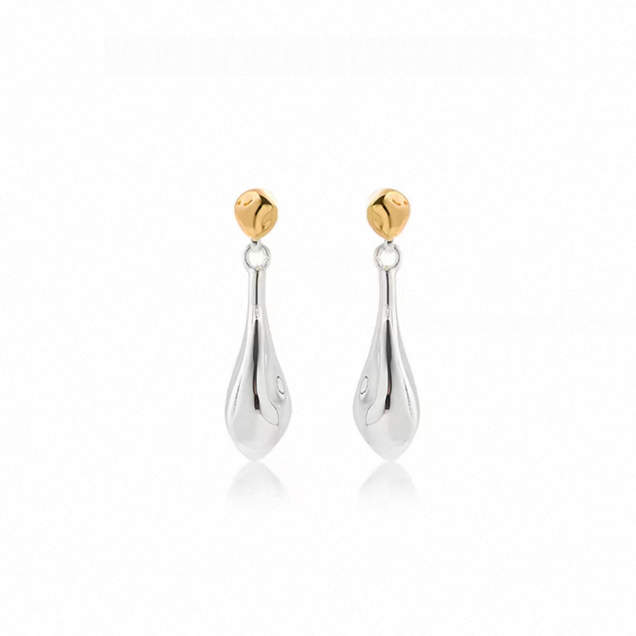 Two-tone waterdrop earrings