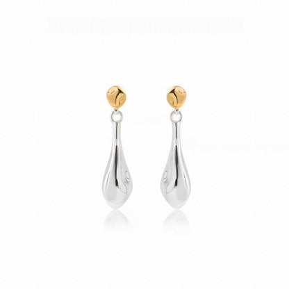 Two-tone waterdrop earrings