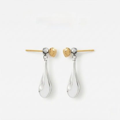 Two-tone waterdrop earrings
