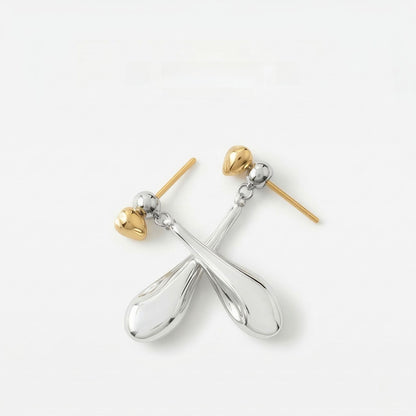 Two-tone waterdrop earrings
