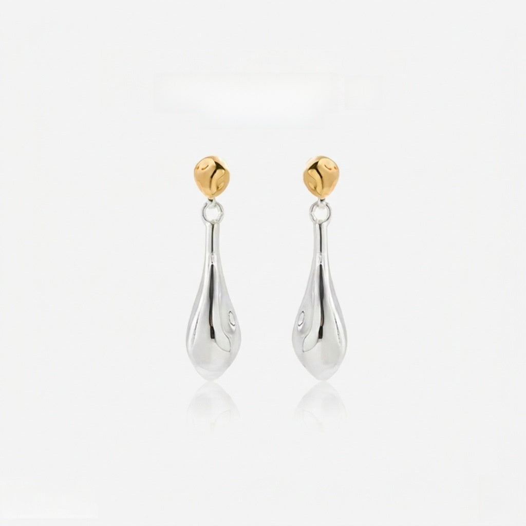 Two-tone waterdrop earrings