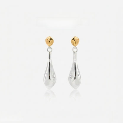 Two-tone waterdrop earrings