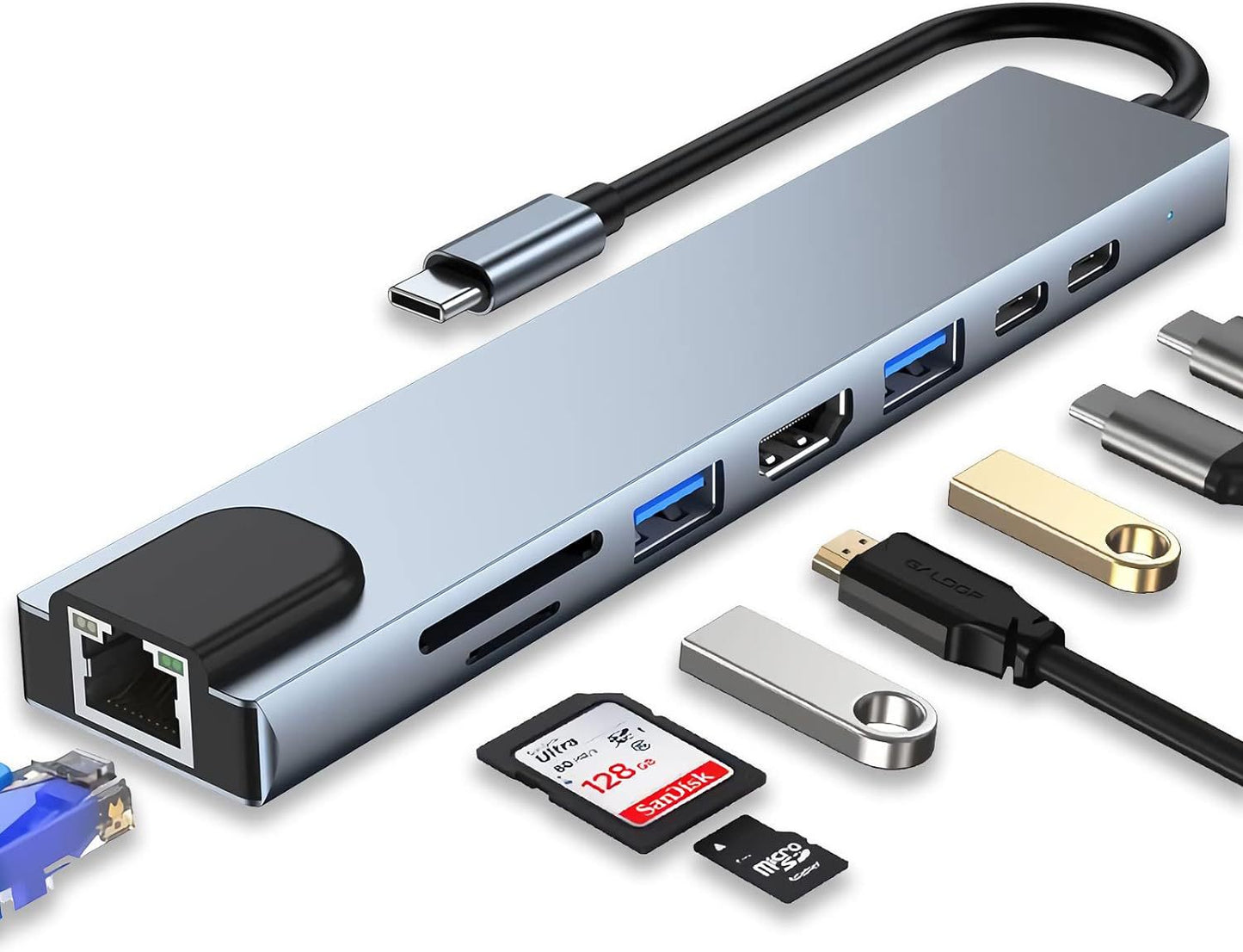 Type-C 8-in-1 Docking Station