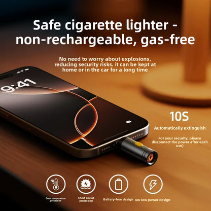 Type-C Phone Cigarette Lighter Wireless Windproof
