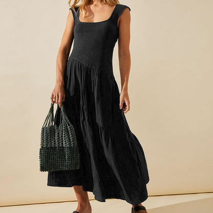 U-neck backless strapless long dress