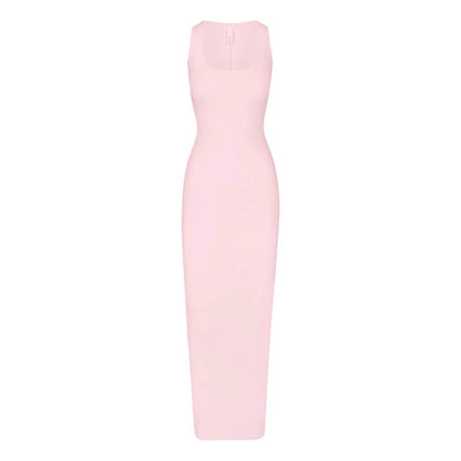 U-neck vest long dress
