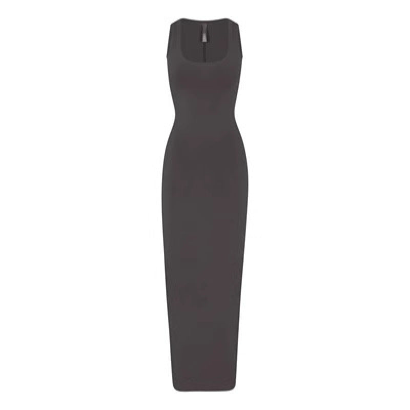 U-neck vest long dress