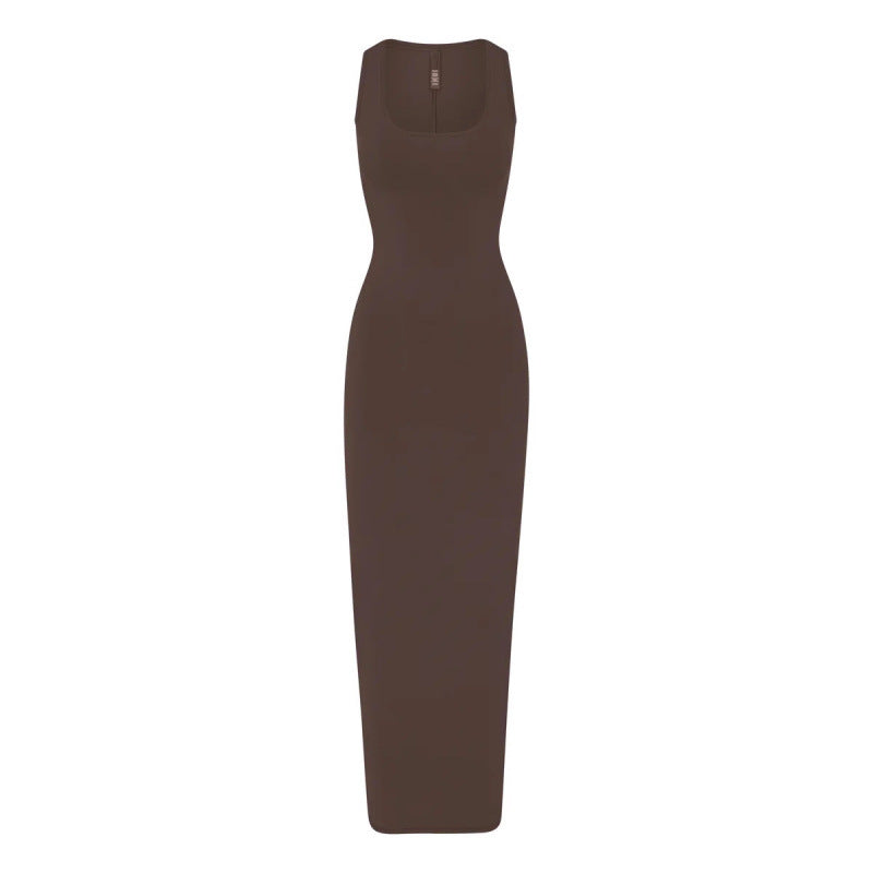 U-neck vest long dress