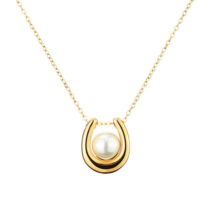 U-shaped pendant necklace