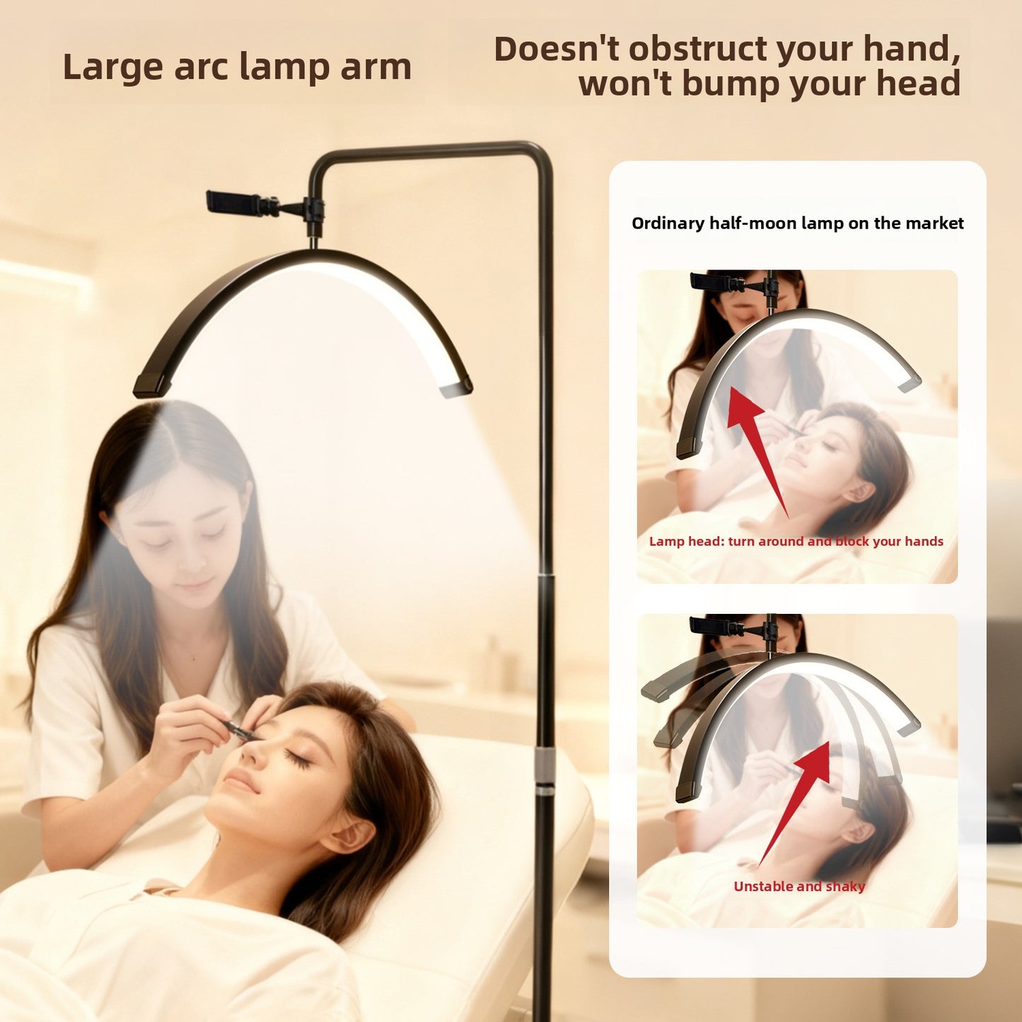 U-shaped supplementary floor lamp