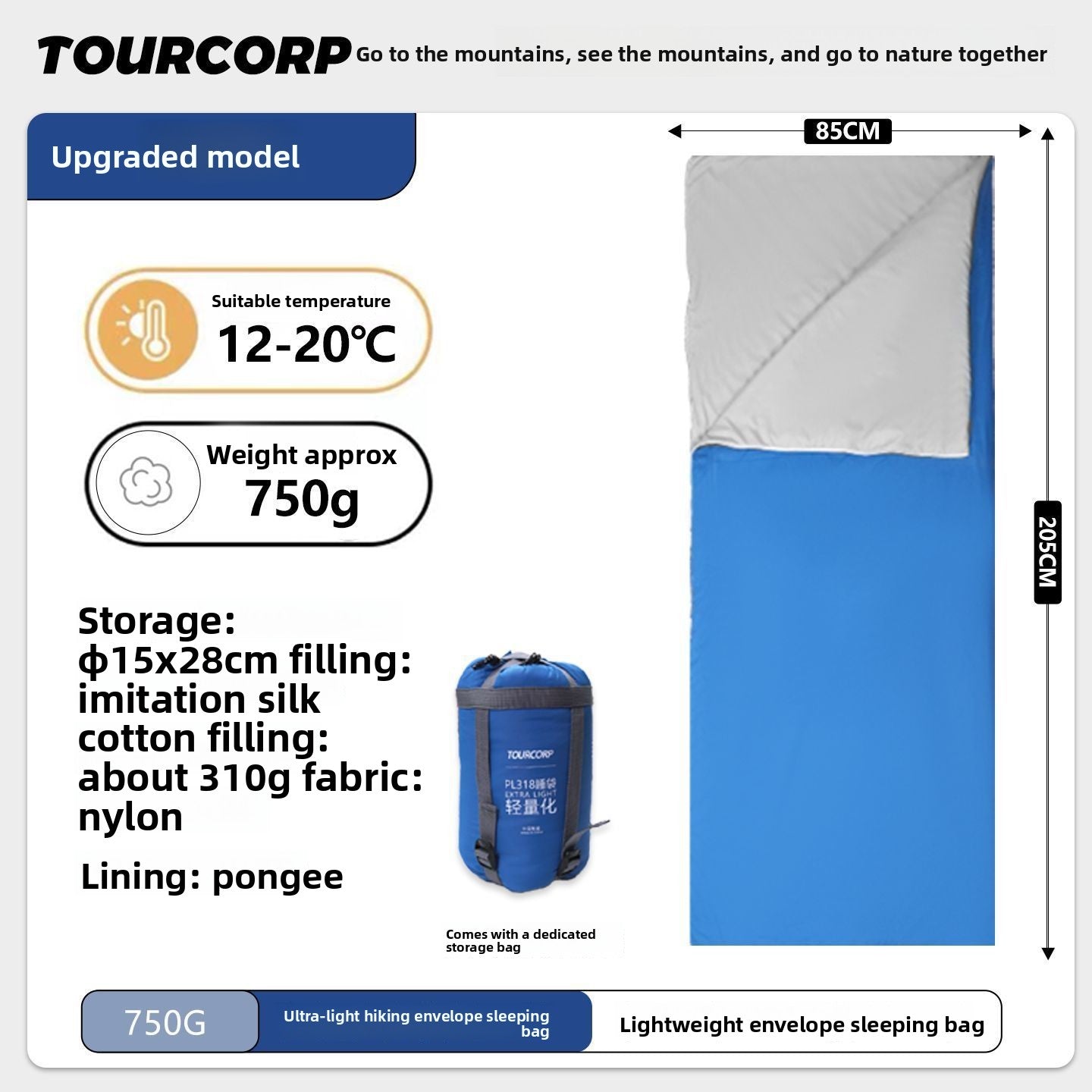 Ultra-Light Summer Sleeping Bag for Outdoor Camping