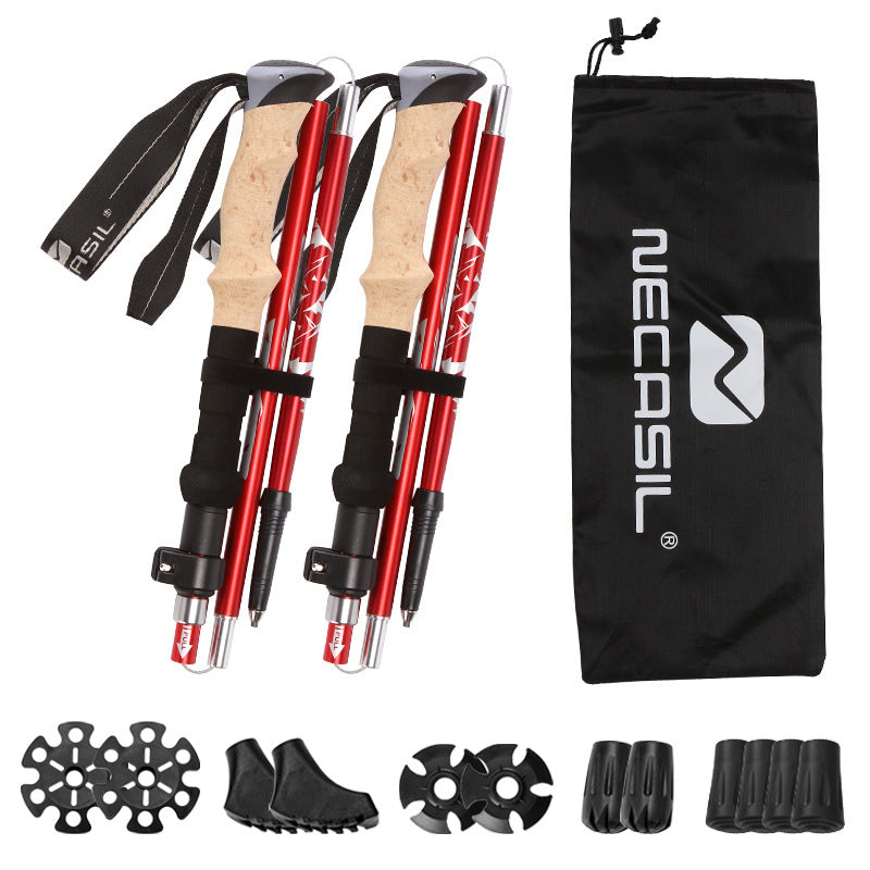 Ultra-light Telescopic Folding Trekking Poles for Outdoor Hiking