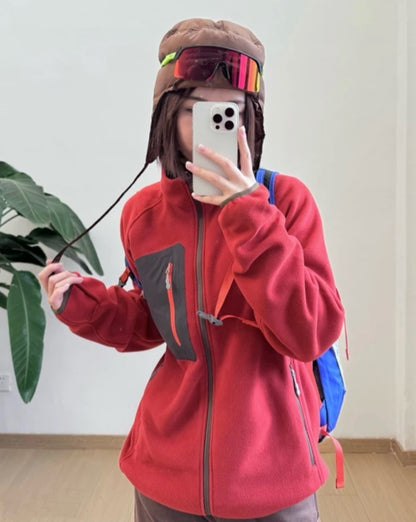 Ultra-Light Warm Fleece Stand Collar Jacket