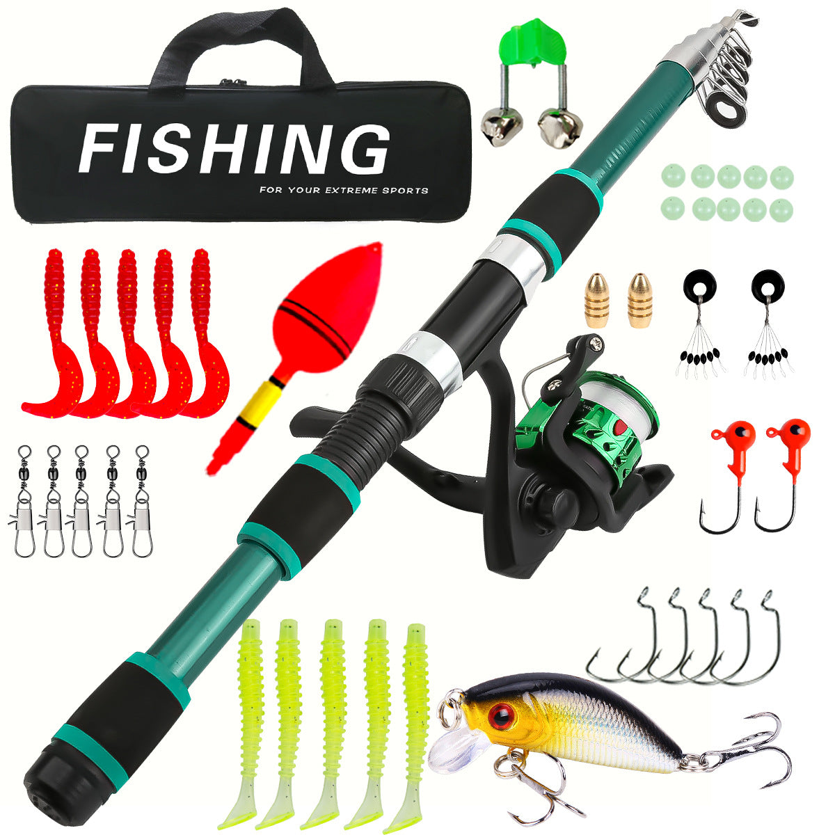 Ultra-short fishing rod wheel set for children