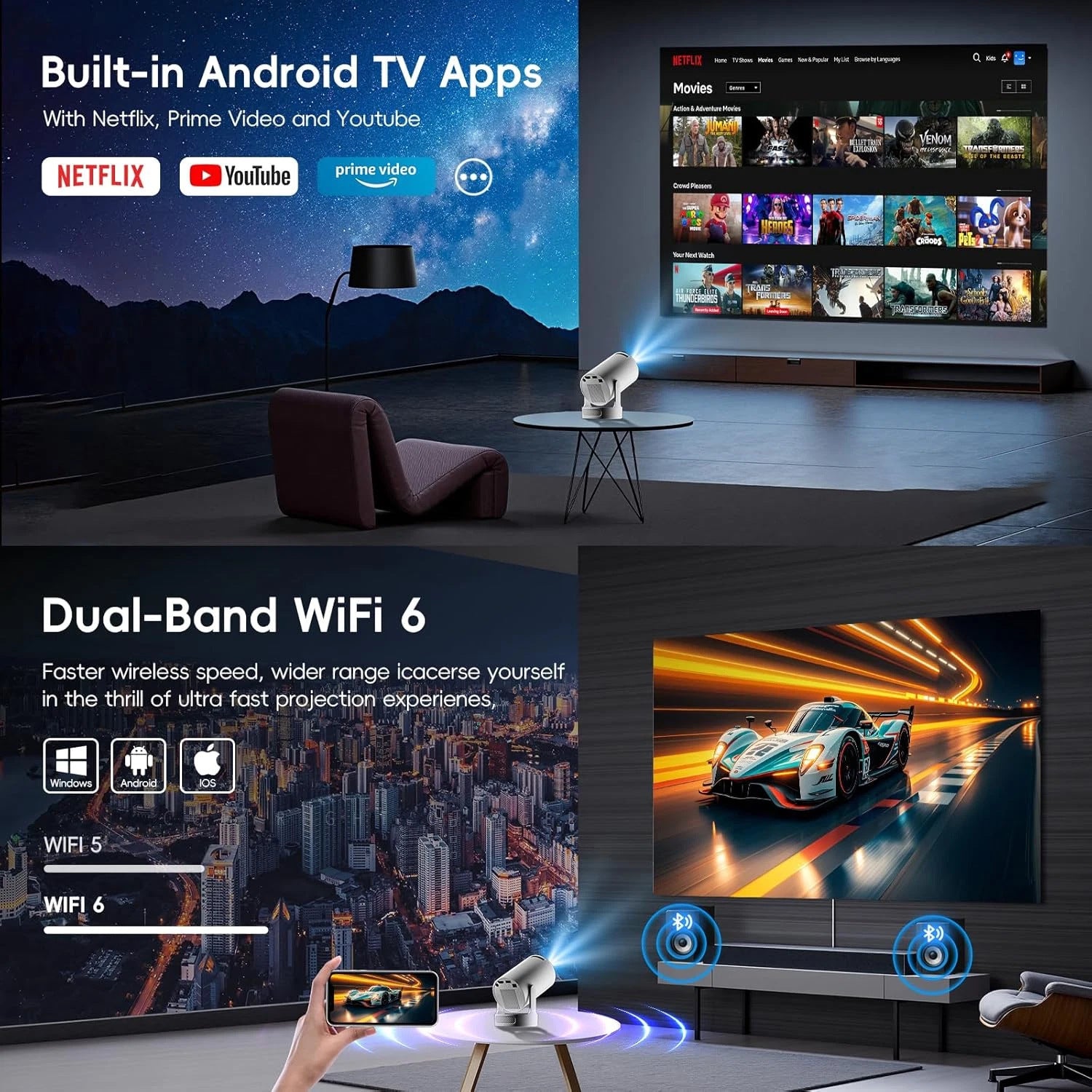 Ultra Short Throw 4K Android Projector