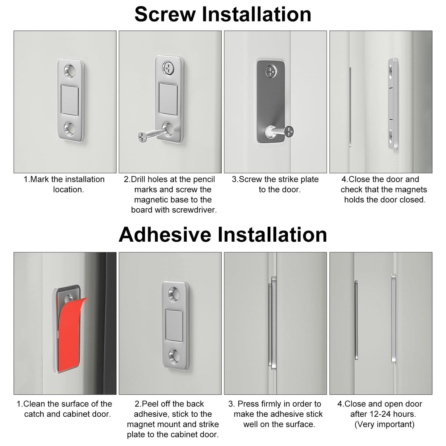 Ultra-thin cabinet door magnetic door closer