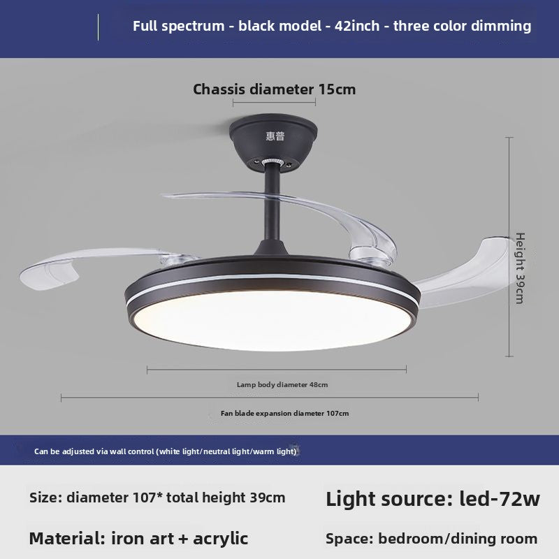 Ultra-Thin Ceiling Fan Light with Remote