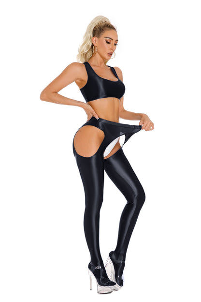 Ultra-Thin Glossy Footed Yoga Leggings