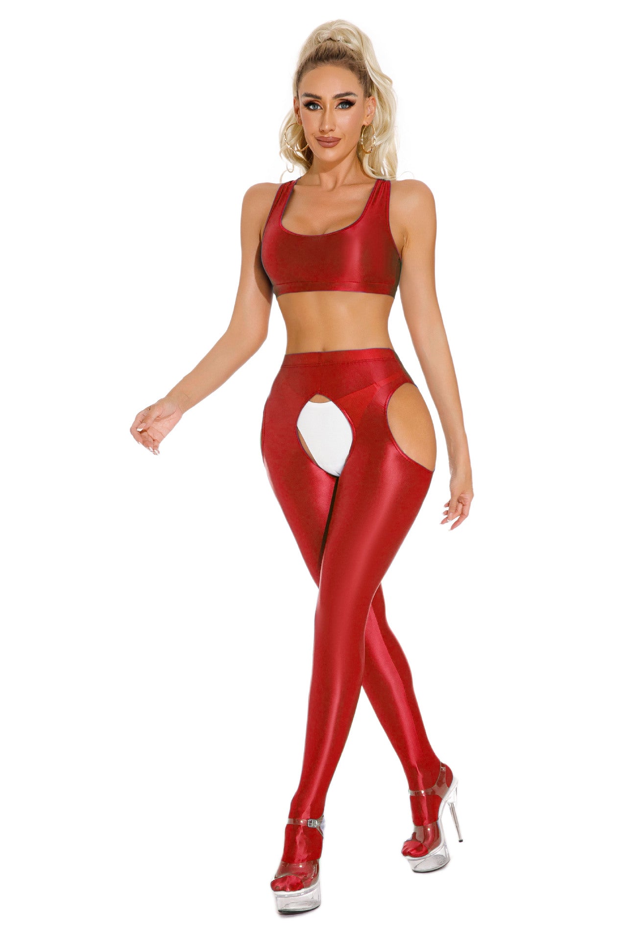 Ultra-Thin Glossy Footed Yoga Leggings