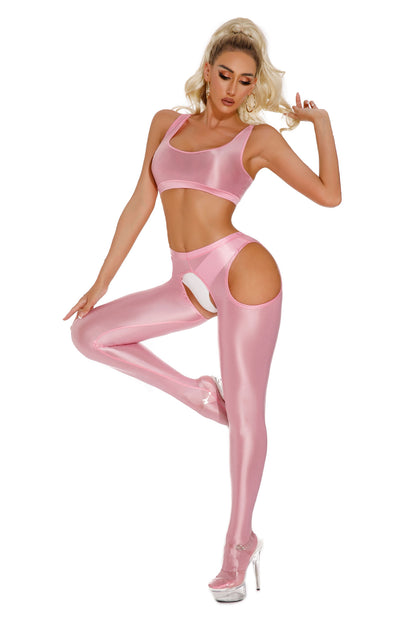 Ultra-Thin Glossy Footed Yoga Leggings