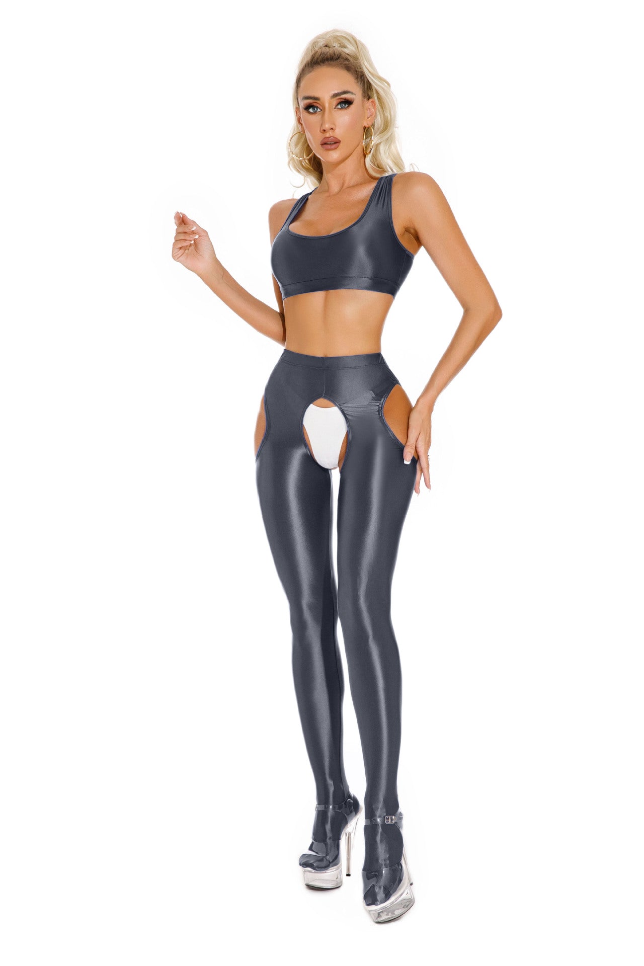 Ultra-Thin Glossy Footed Yoga Leggings