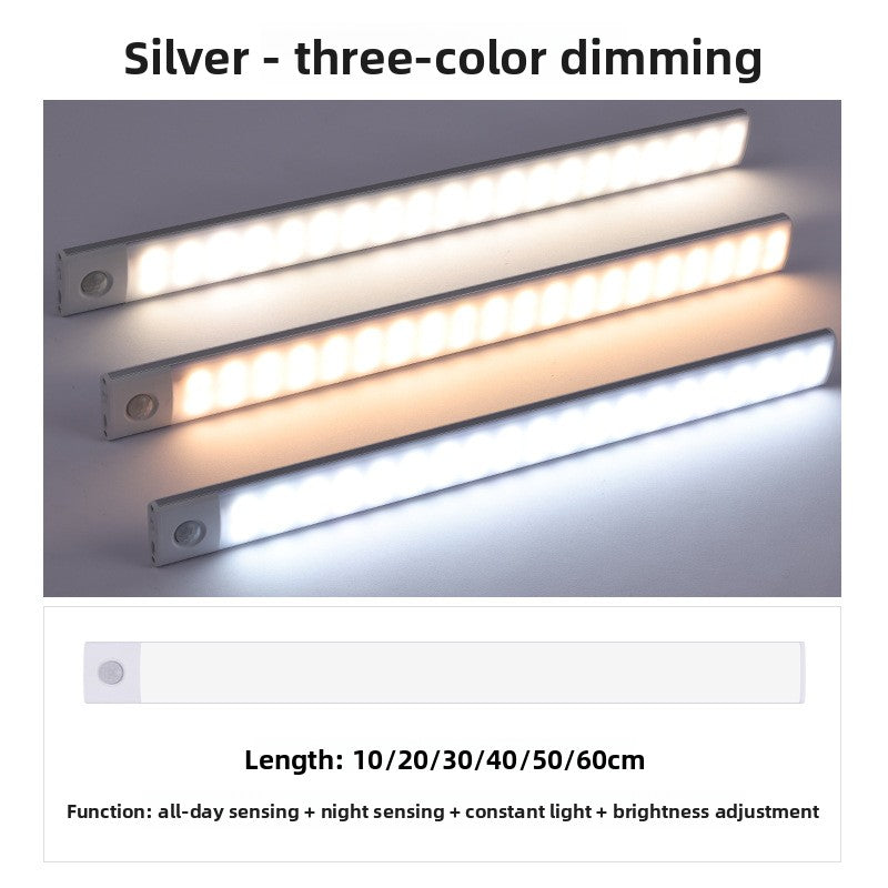 Ultra-Thin Human Body Sensor LED Light Magnetic Rechargeable Wardrobe Strip Light